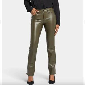 NYDJ Marilyn Straight Faux Leather Pant - Ripe Olive - NWT 16
